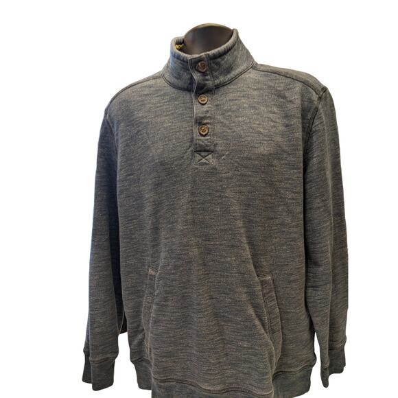 GH Bass Sweater Mens Size XL Sherpa Lined Pullover Gray Long Sleeve Pockets - Picture 4 of 9